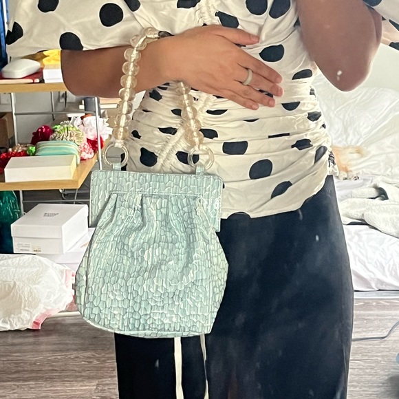 SOLDSOLDSOLDMaryam Nassir Zadeh Glow Purse Hangbag Sky Fish beaded handle strap - Picture 4 of 16